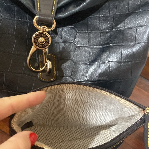 Dooney & Bourke Belvedere logo croc embossed satchel purse - Picture 9 of 11